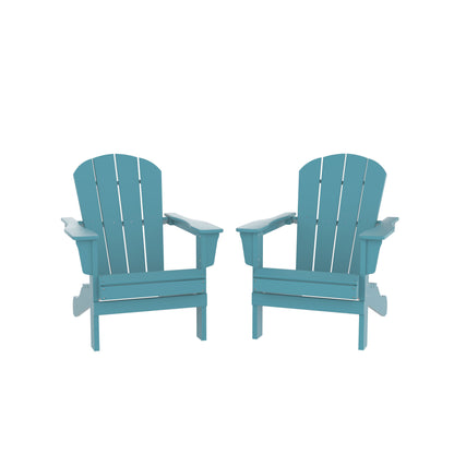 Corey Outdoor Patio Adirondack Chair (Set of 2) - Blue