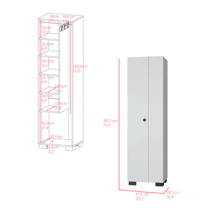 Lucin Broom Cabinet - White