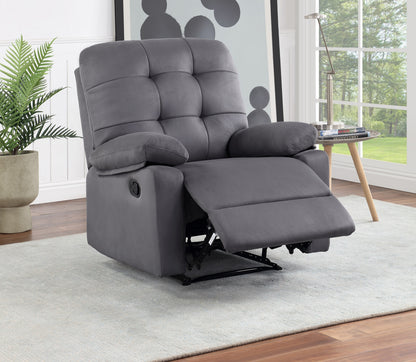 Debi Plush Microfiber Motion Recliner Chair - Ebony