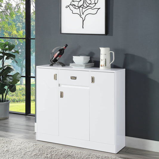 Aya High Gloss 3-Door Sideboard Buffet