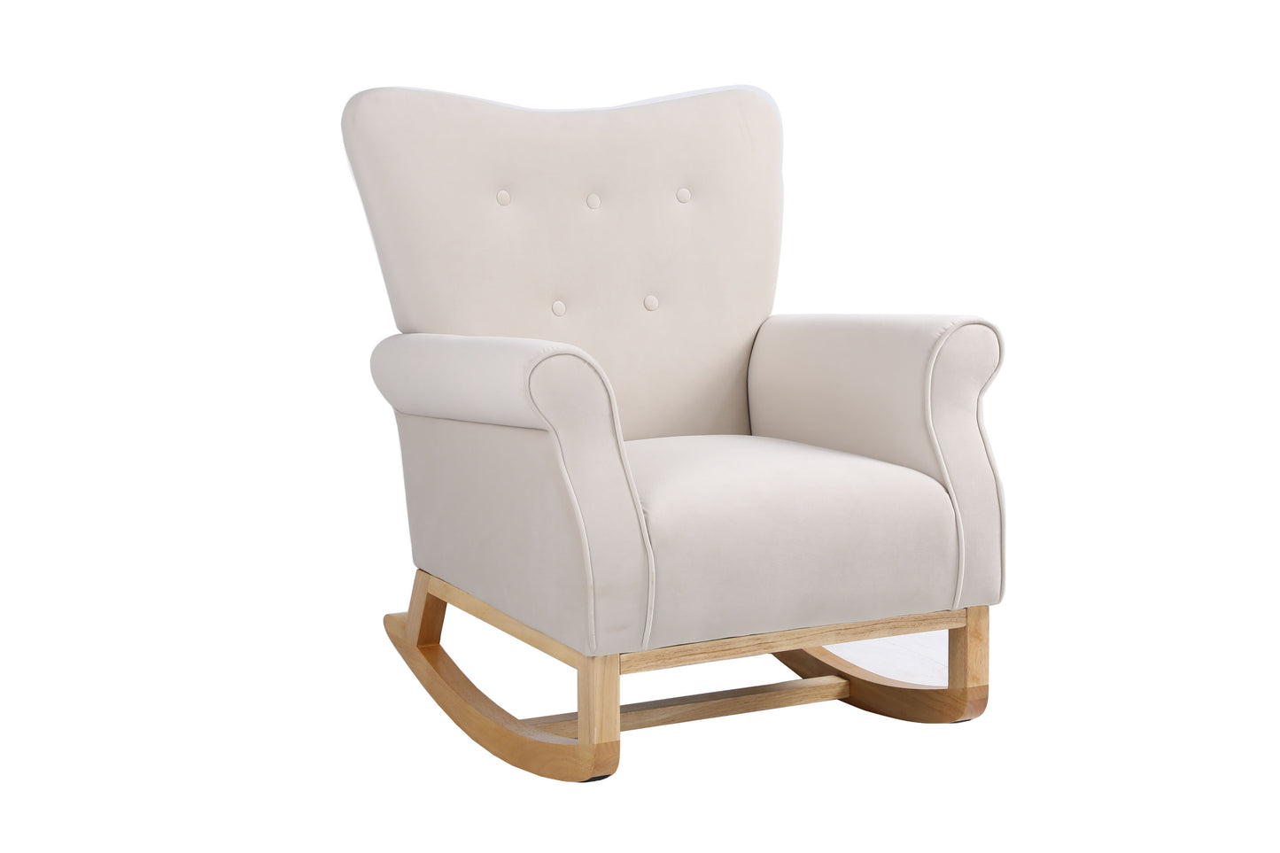 Jarvis Velvet Rocking Chair - Beige