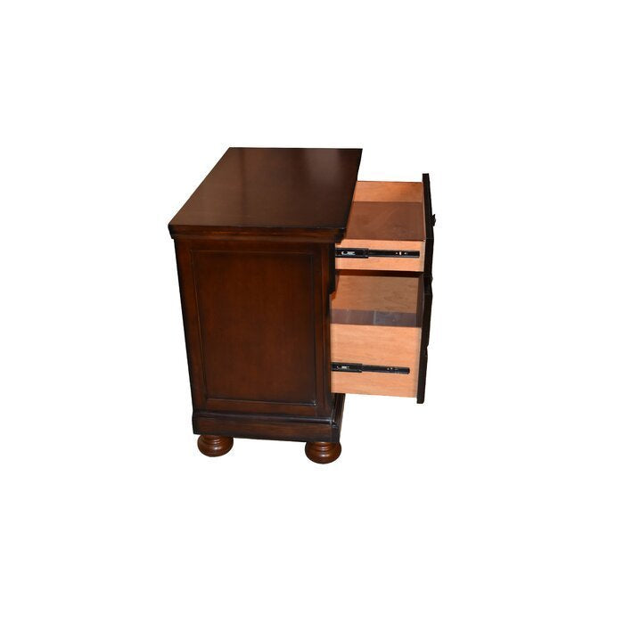 Baltimore Wood Nightstand with Hidden Jewelry Drawer - Dark Walnut