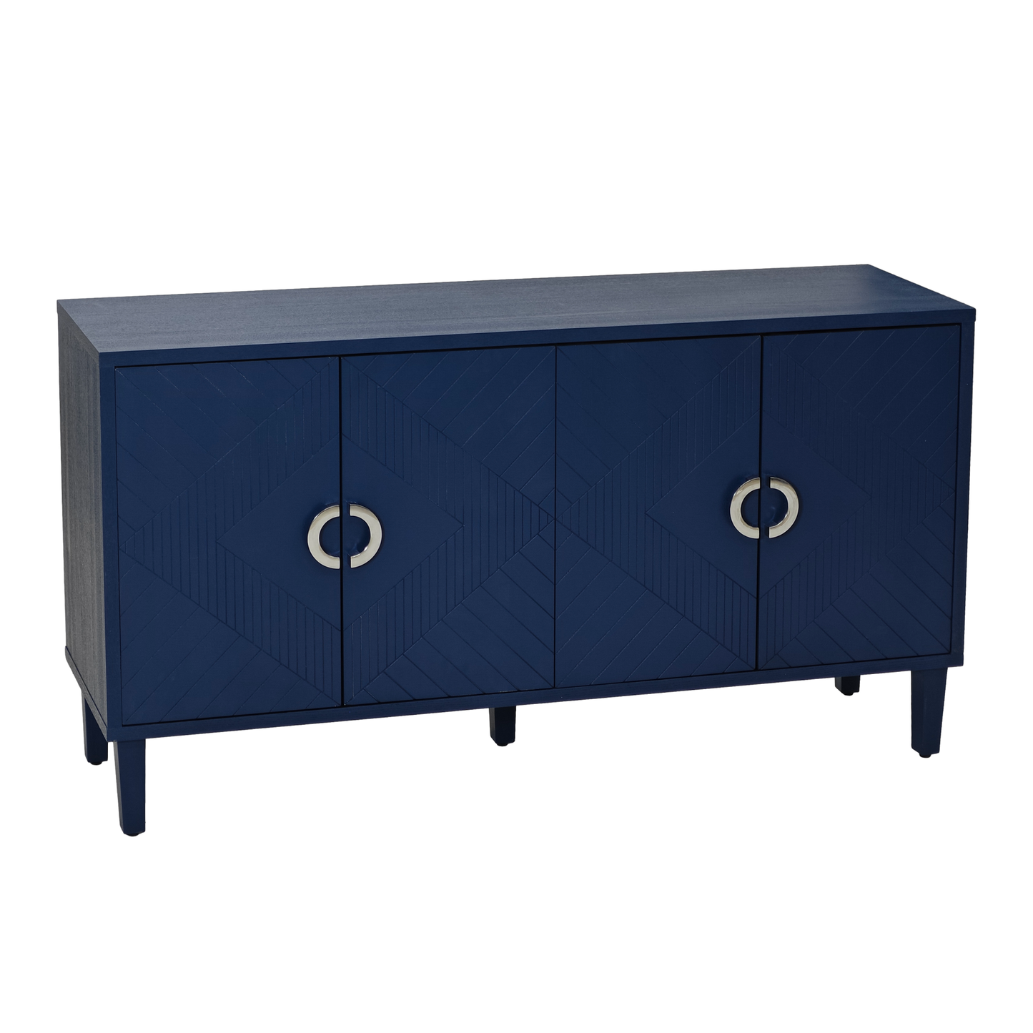 Doria Functional 4-Door Storage Cabinet - Navy Blue