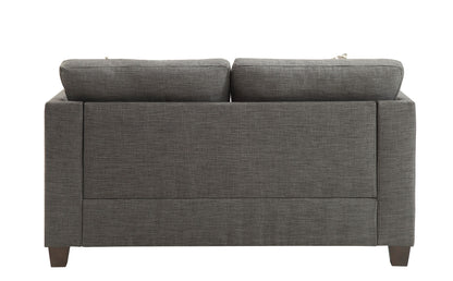 Burke Loveseat with 4 Pillows - Gray