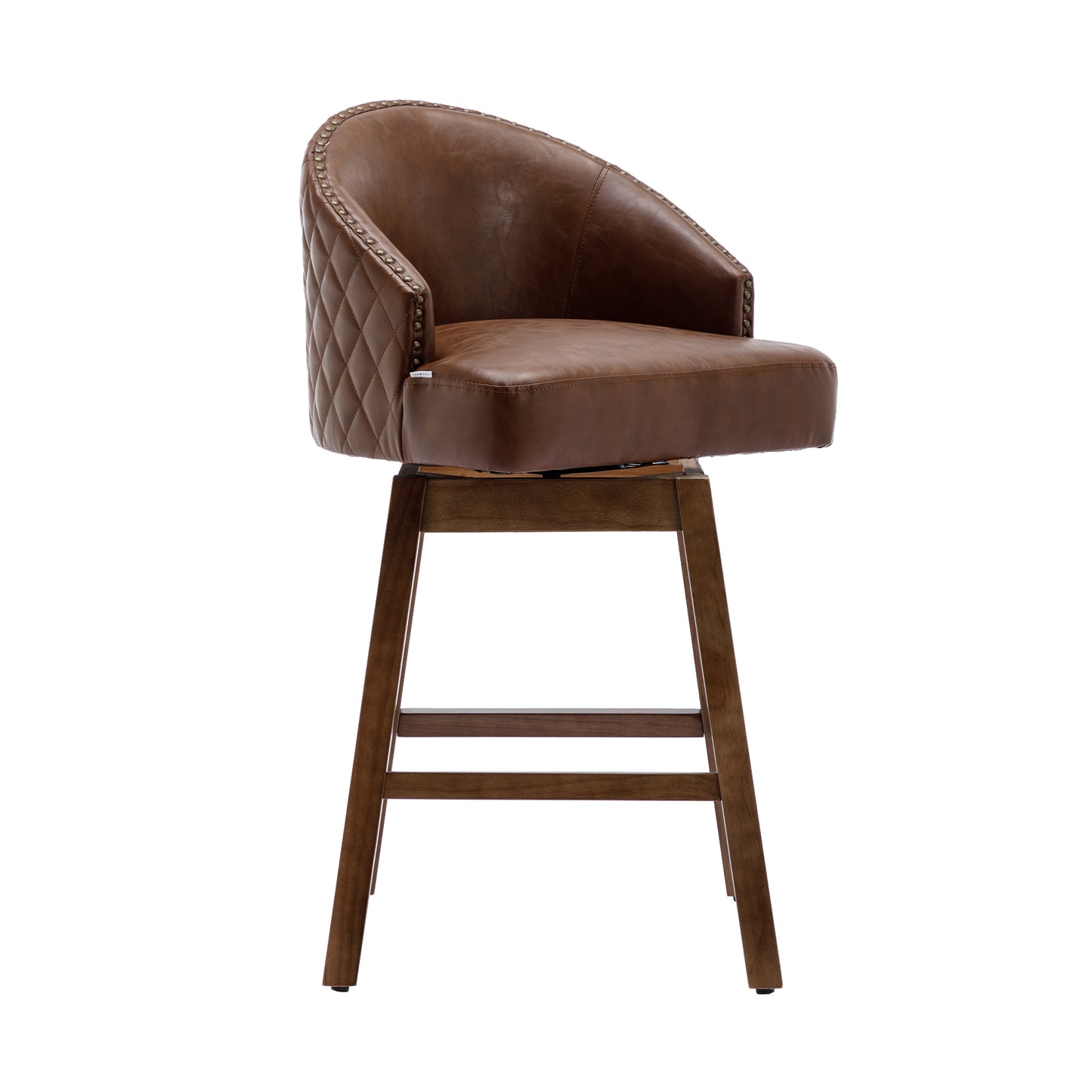 COOLMORE PU Leather Bar Stools - Brown Set of 2