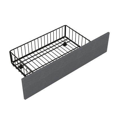 Kie Queen Size Bed Frame with LED - Dark Gray