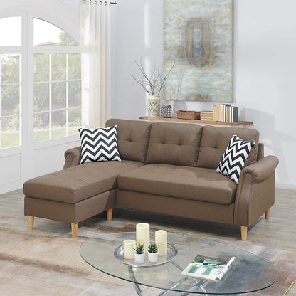 Carmen Corner Reversible Sectional Sofa - Light Coffee