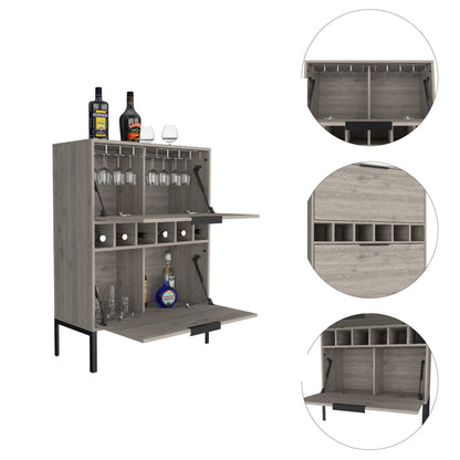 Winthrop 6-Bottle Rectangle Bar Cabinet - Light Grey