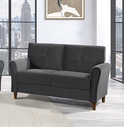 Astoria Velvet Loveseat - Gray