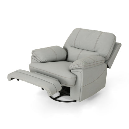 Vega Faux Leather Power Swivel Recliner Chair - Light Gray