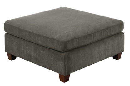 Verma Grey Chenille Modular Sectional 6pc Set 3x Corner Wedge 2x Armless Chairs and 1x Ottoman