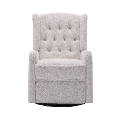 Davina Swivel Rocking Recliner Chair - White