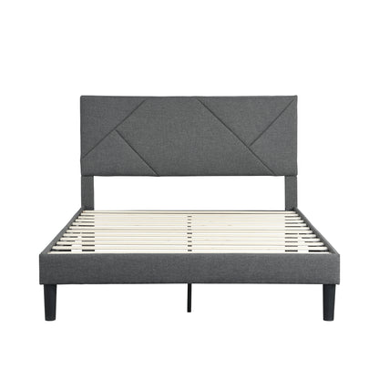 Peta Full Size Platform Bed Frame - Gray