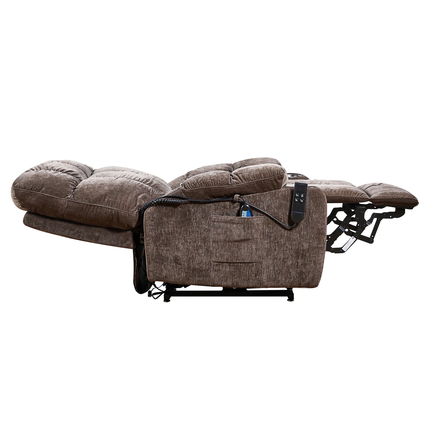 Alpha Power Lift Recliner Chair with Heat and Massage - Brown