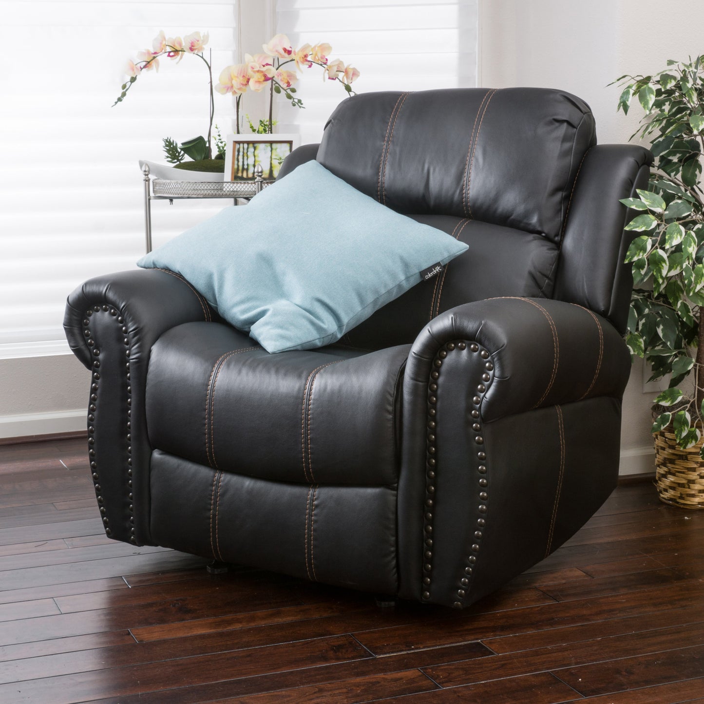 Ventura PU Glider Recliner Chair - Black