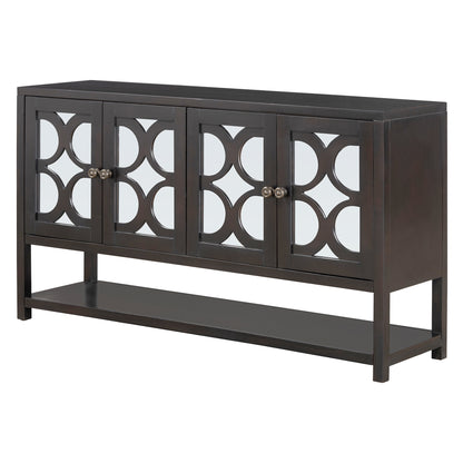 Stasia Sideboard Buffet with Mirrored Doors - Espresso