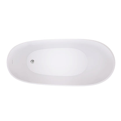 Nest 59" Acrylic Freestanding  Soaking Bathtub - Gloss White