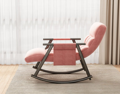 Dawson Casual folding rocking chair upholstere - Pink