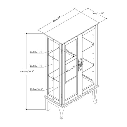 Karla Lighted Curio Diapaly Cabinet - Oak