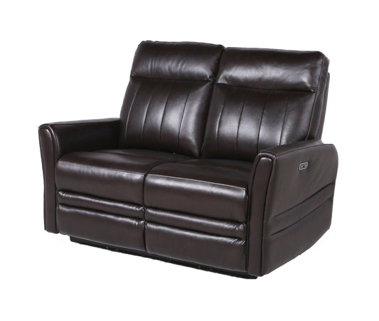 Logan Top-Grain Leather Motion Loveseat - Brown