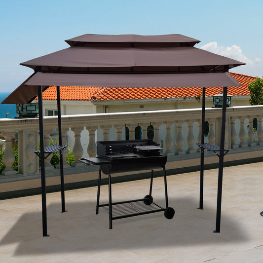 Summer 8x4 ft  Metal Gazebo with Soft Top Canopy - Light Brown