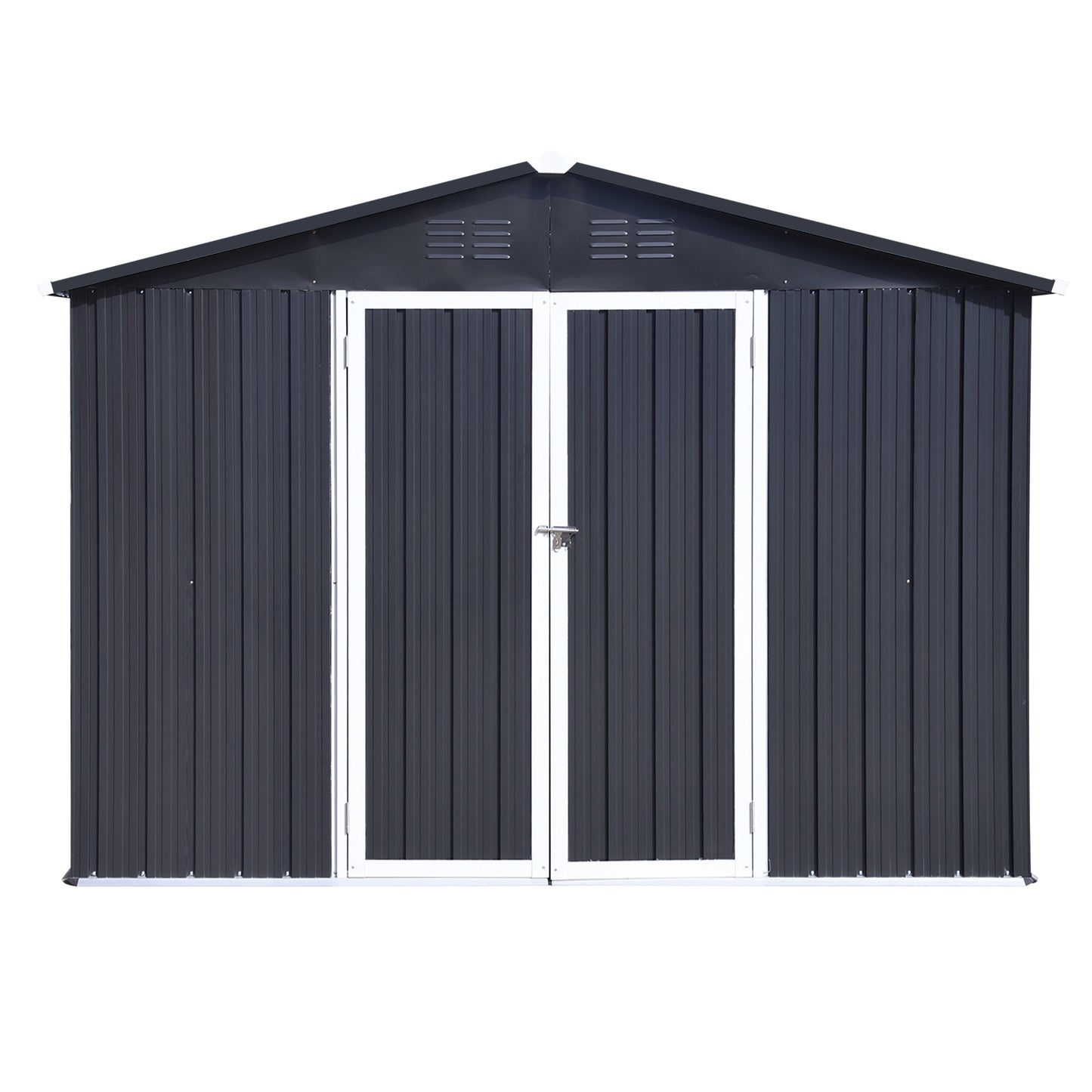 Homer 6 X 8 ft Metal Garden Sheds Outdoor Storage - Dark Gray