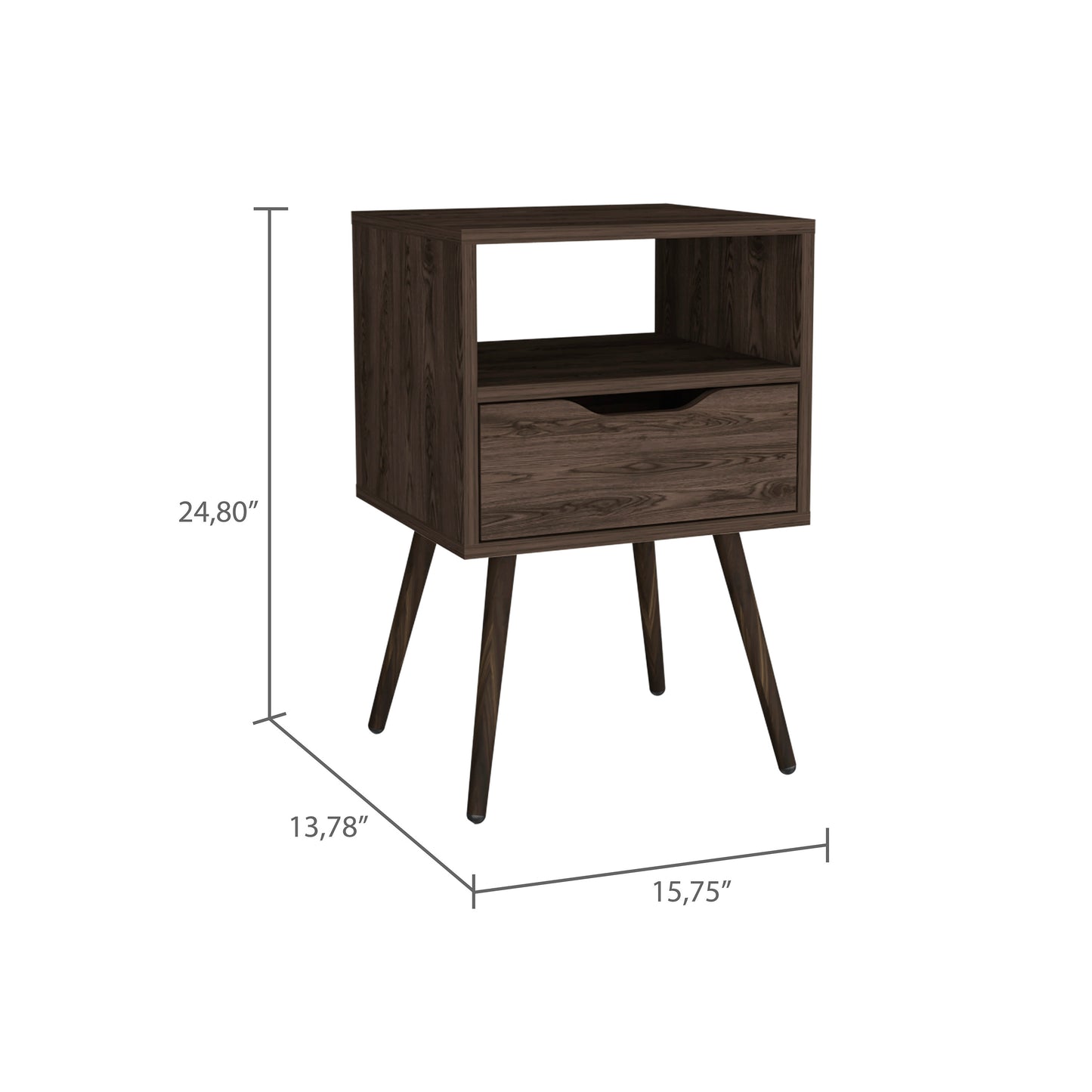 Otom Nightstand - Dark Walnut