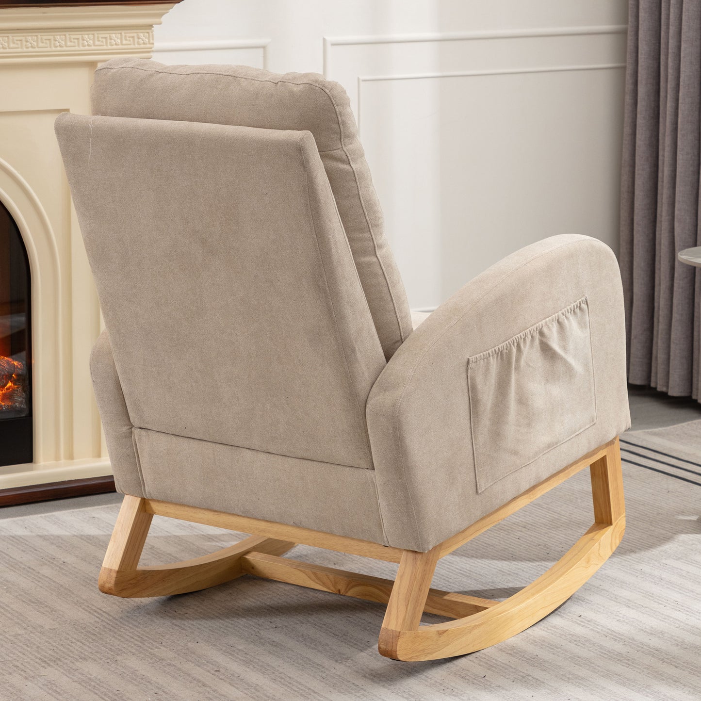 Bruce Accent Rocking  Chair with  Footrest - Beige