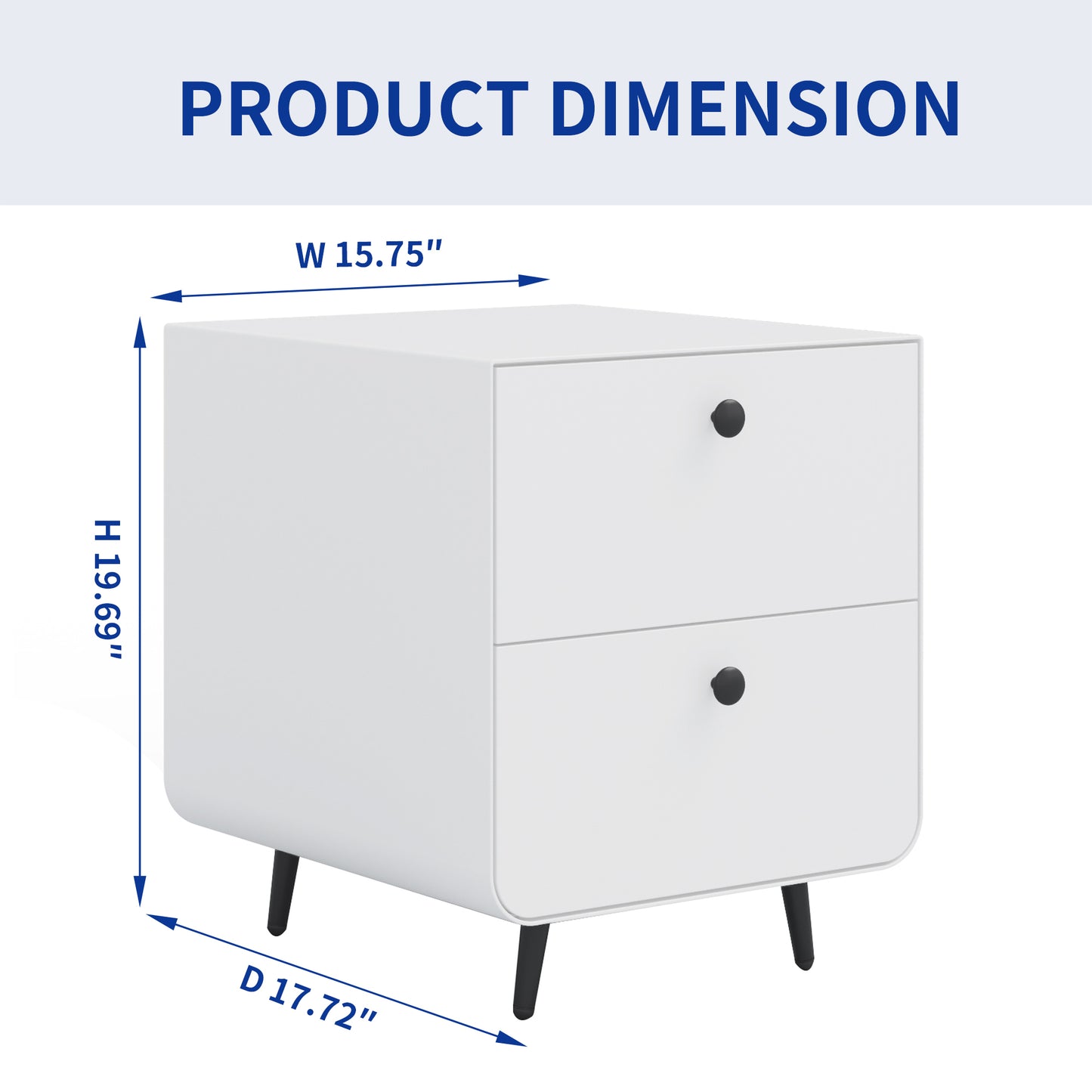 Jif Modern Nightstand With 2 Drawers - White