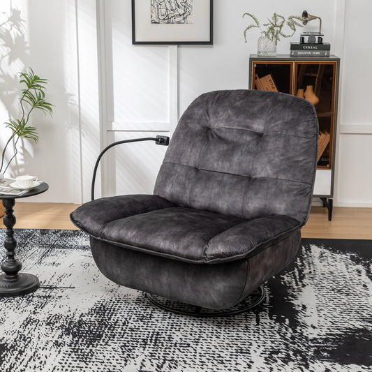 Tate Swivel Gliding Rocking Chair - Black