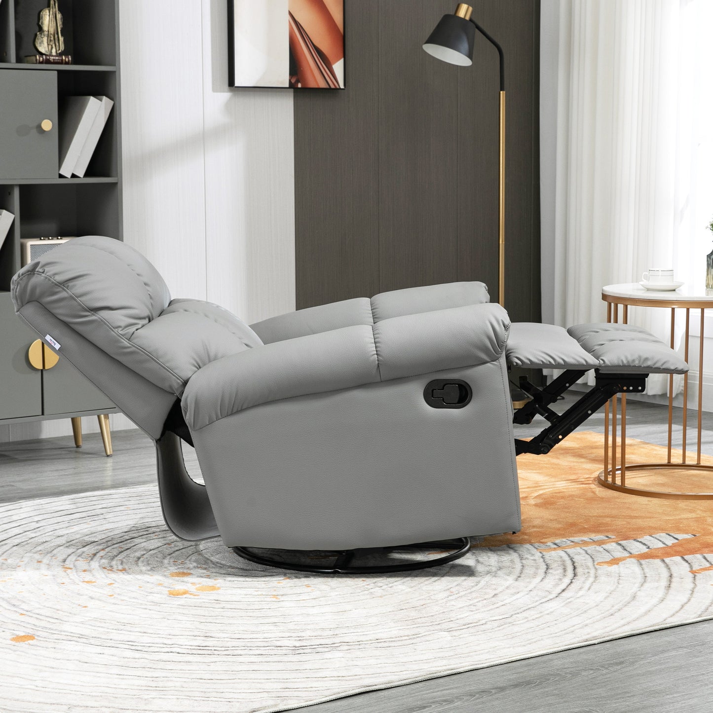 Davila Manual Reclining Chair with Footrest - Gray