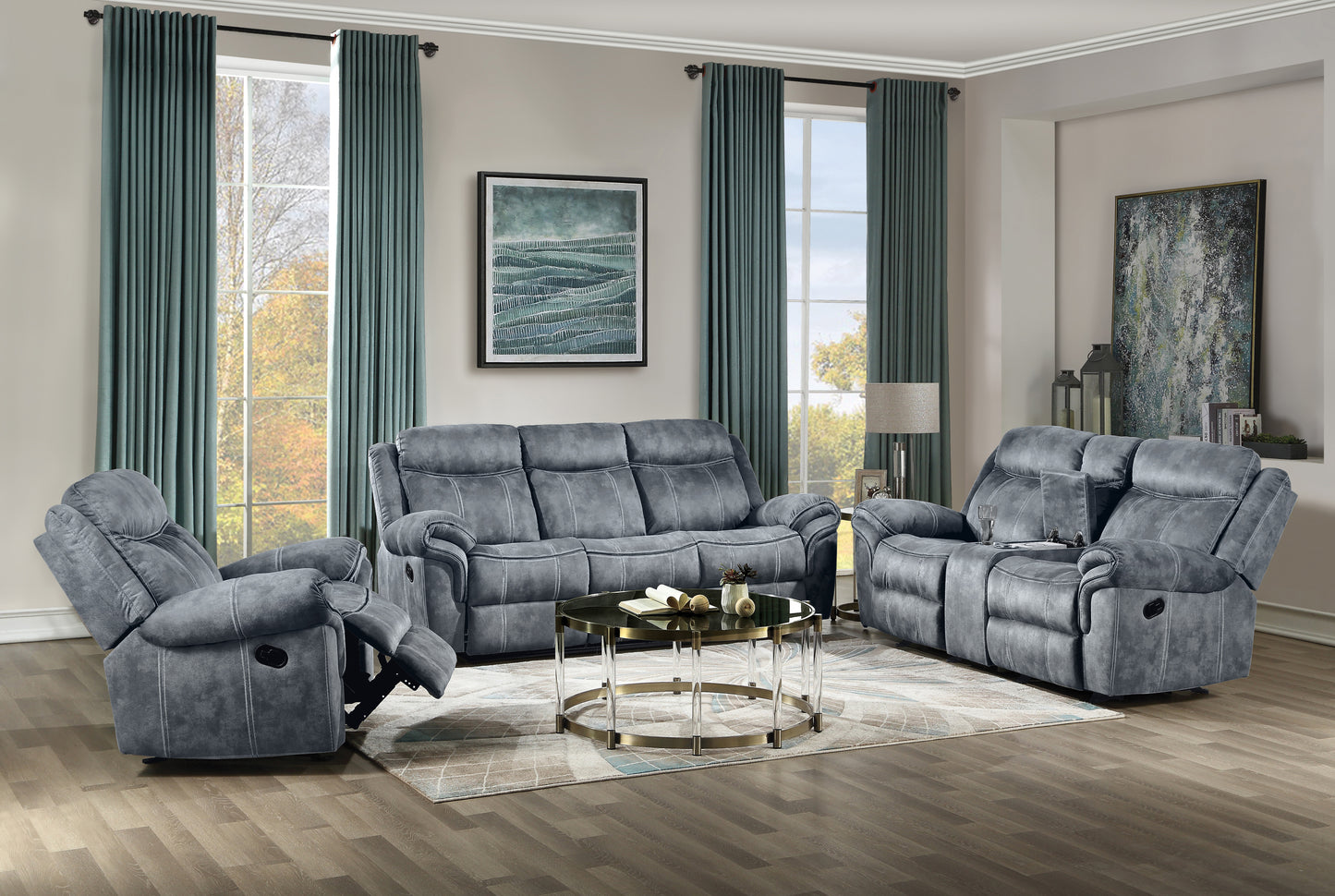 Zubaida Velvet Loveseat w/Console (Glider & Motion)