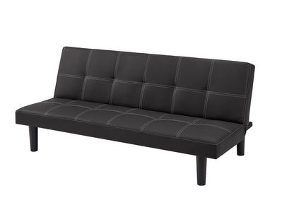 Bruno Black PU Convertible  Sofa Bed - Black