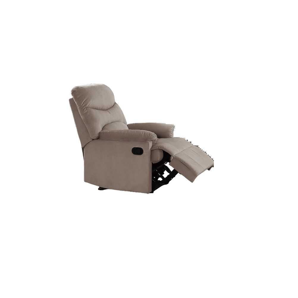 Vance Luxurious Velvet  Motion Recliner Chair - Light Brown