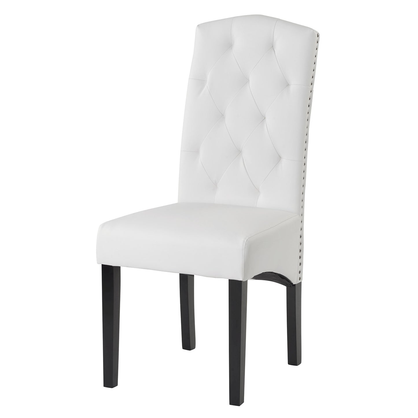 Tulay Dining PU Chair with Solid Wood Leg - White