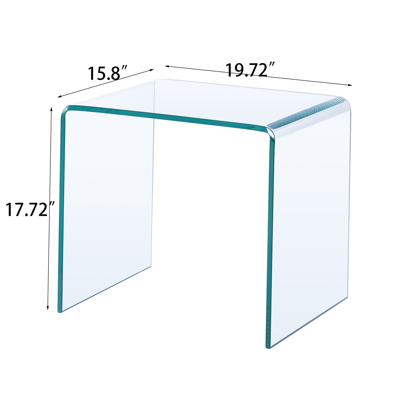 Tempered Clear Glass Side & End Table