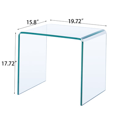 Tempered Clear Glass Side & End Table