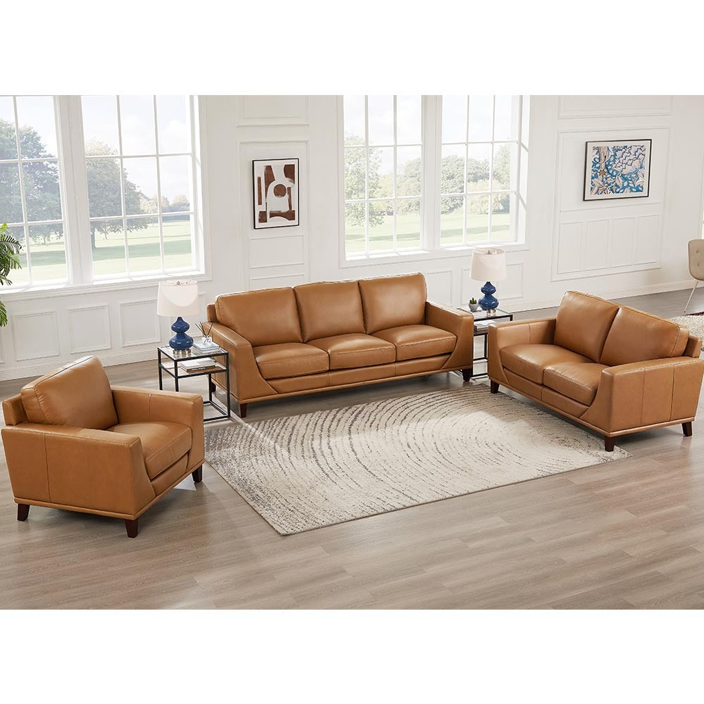 Soma Leather Loveseat - Cognac