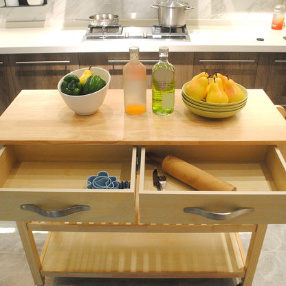 Vintage Kitchen Island & Kitchen Cart  - Natural