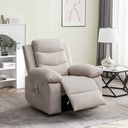 Equinox Power Recliner Chair with Adjustable Massage Function - Beige