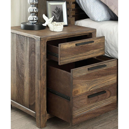 Quinita Solid wood  Rustic Nightstand  - Natural