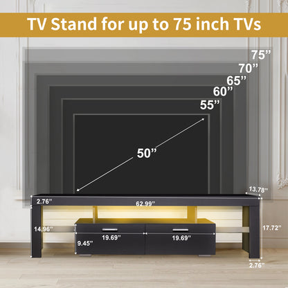 Feno TV Stand with LED Lights - Black