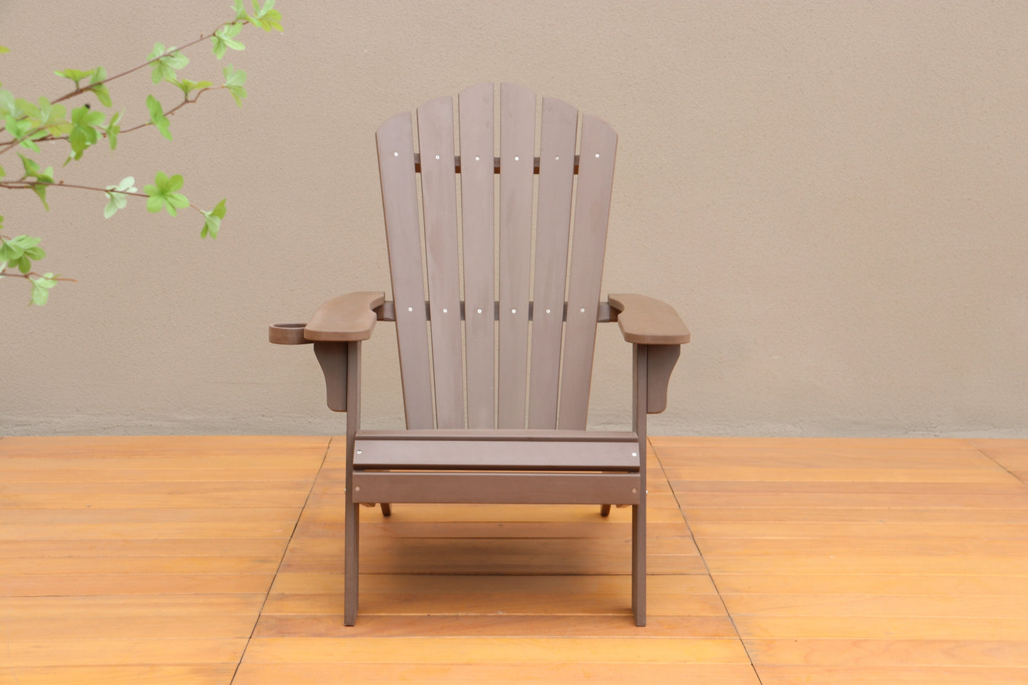 Tomi Patio Polystyrene Adirondack Chair - Brown