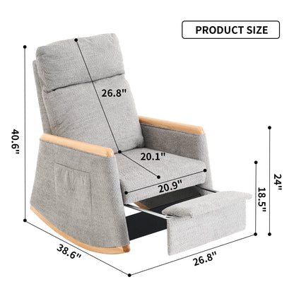 Sion II Accent Rocking Chair with Footrest - Gray