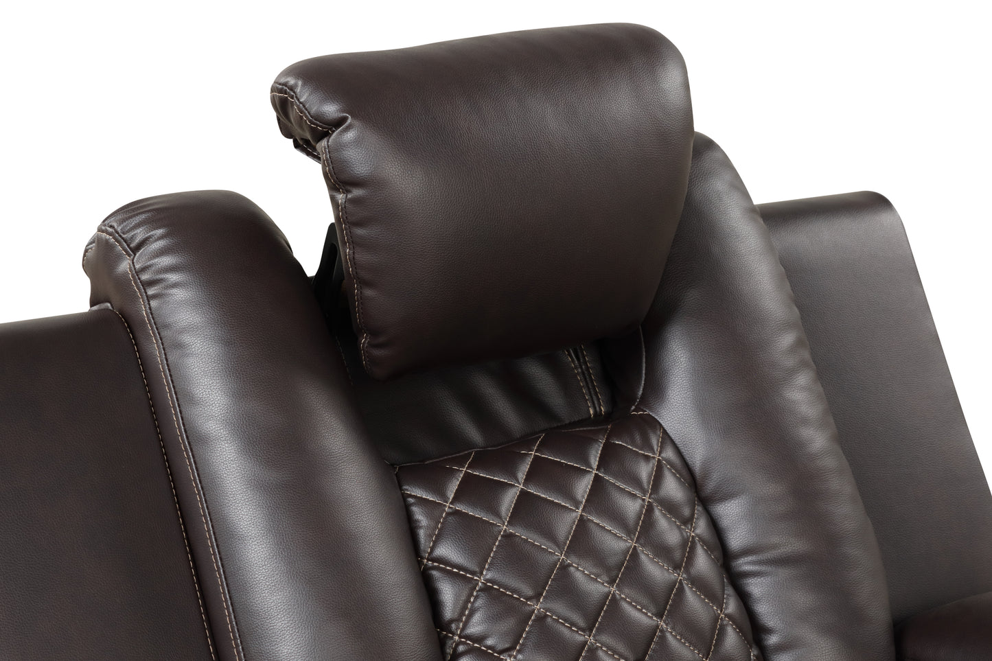 Cohen LED & Power Faux Leather Recliner Chair - Brown