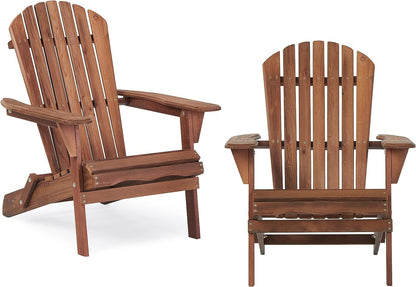 Noma Oversize Wooden Folding Adirondack Chair (Set of 2)