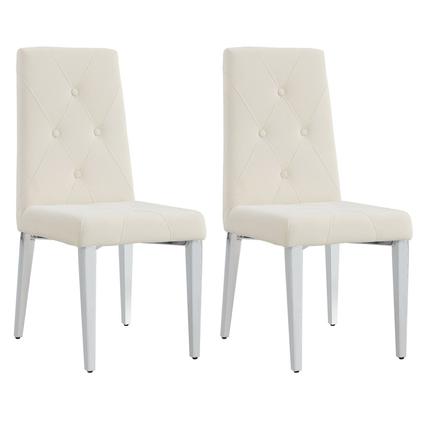 Galvin Velvet Dining Chairs with Metal Legs (Set of 4) - Beige