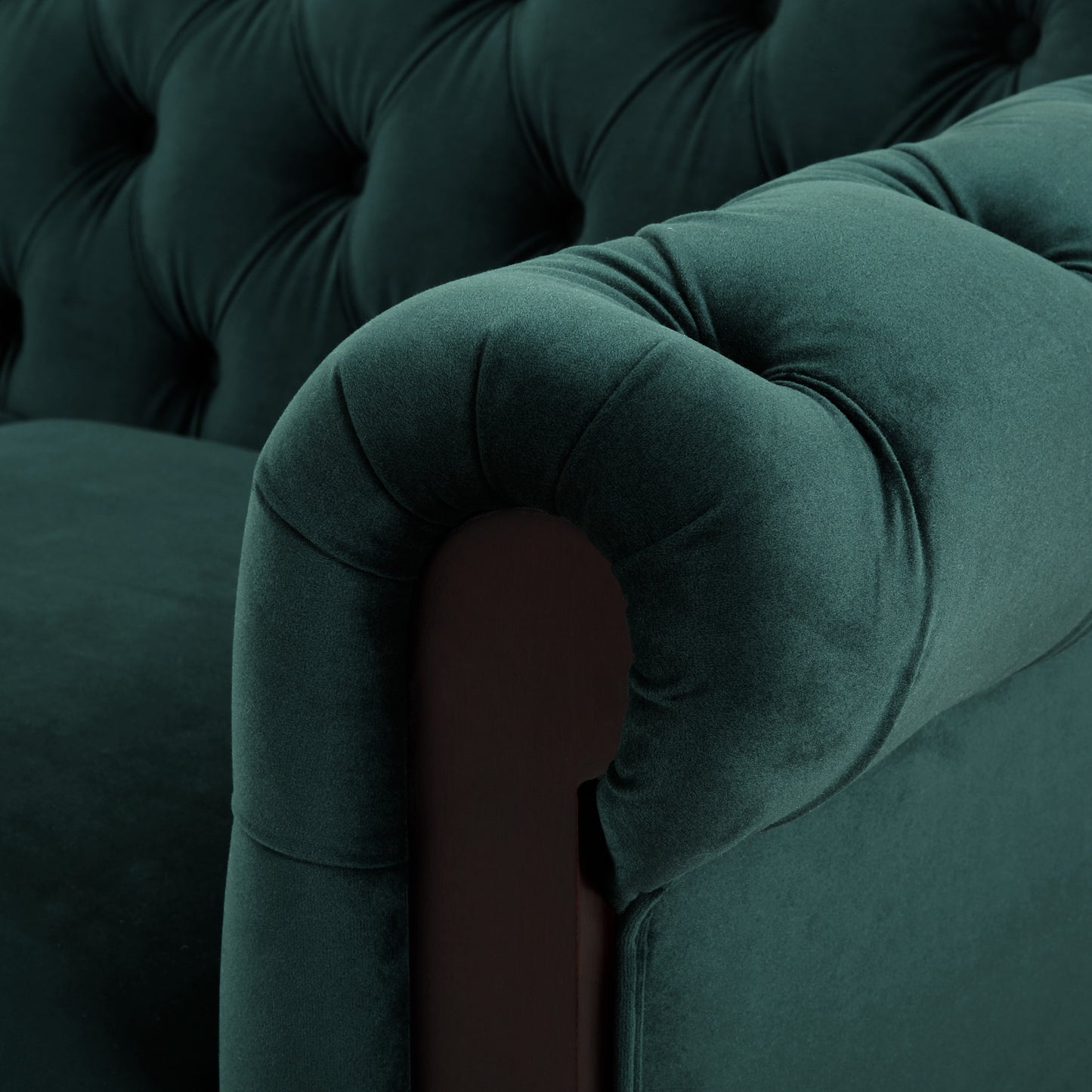 Vivalux Velvet Loveseat Sofa - Dark Green