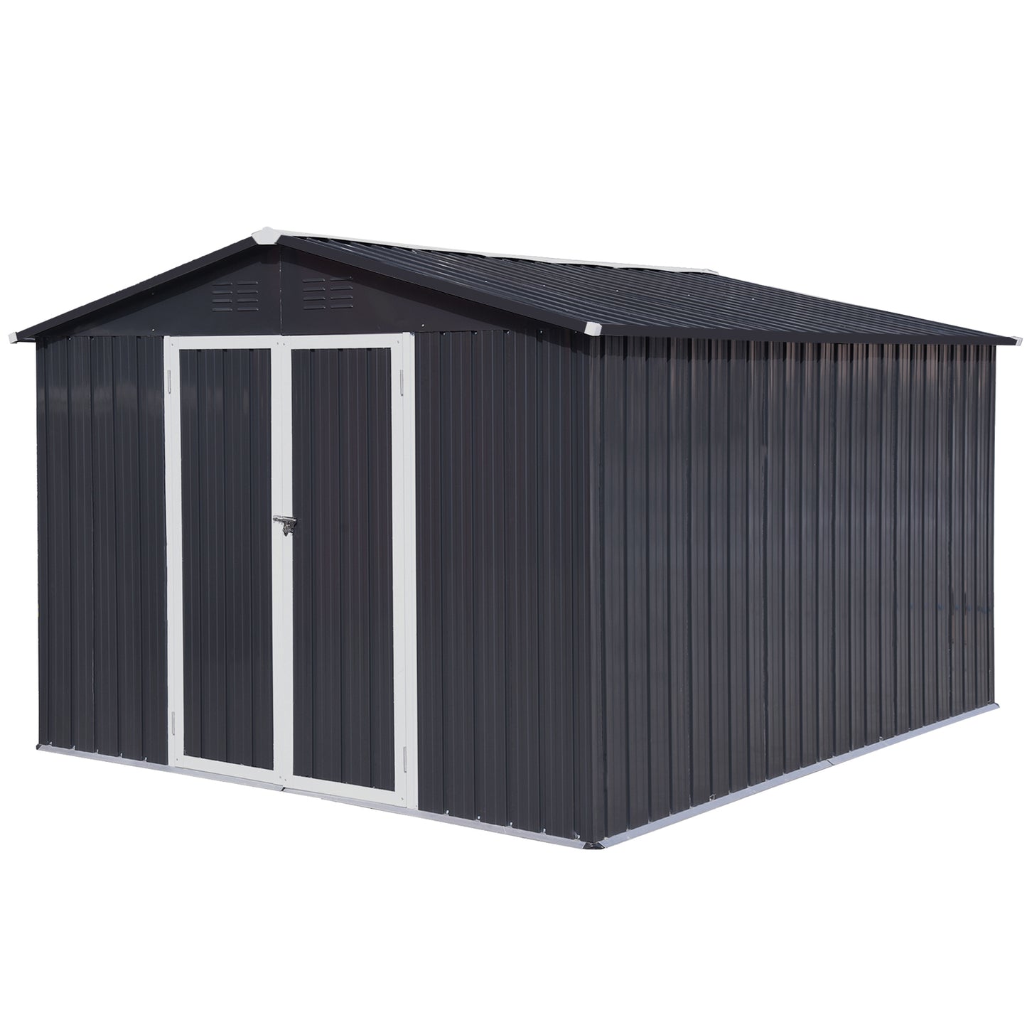 Homer 6 X 8 ft Metal Garden Sheds Outdoor Storage - Dark Gray