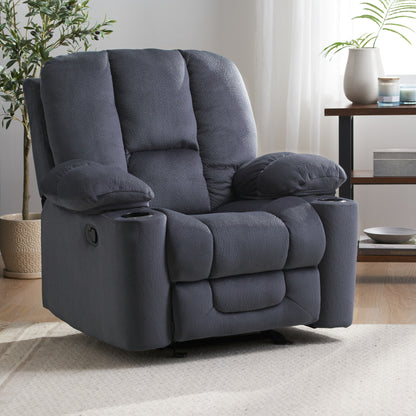 Luxurious Manual Recliner Chair - Silver